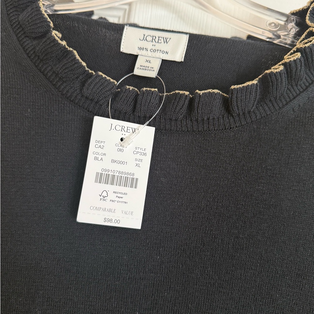 J. Crew Women's Classic Black Crew Neck Sweater